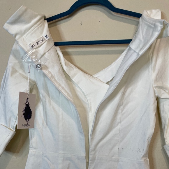 Stunning White vintage style pinup cocktail dress 50s 60s - Picture 11 of 13